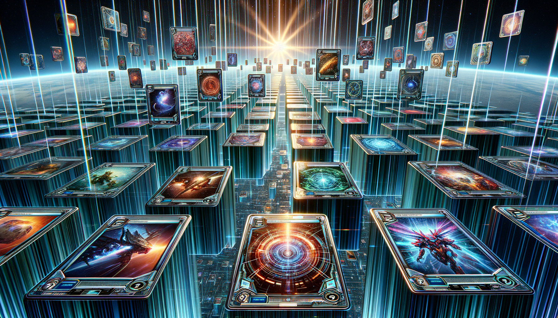 AI system generating unique card artwork and game mechanics